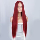 Femmes Perruque Longue Ligne Droite de Cheveux Synthtiques Perruques Avant Dentelle Rouge Perruquepicture3