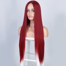 Femmes Perruque Longue Ligne Droite de Cheveux Synthtiques Perruques Avant Dentelle Rouge Perruquepicture4