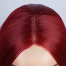 Femmes Perruque Longue Ligne Droite de Cheveux Synthtiques Perruques Avant Dentelle Rouge Perruquepicture5