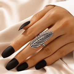 Fashion Jewelry Creative Leaf Feather Simple Retro Single Alloy Ring
