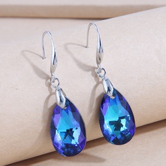 Fashion Concise Water Drop Metal Geometry  Crystal Earrings