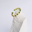 Simple 18K Or Plaqu Micro Incrust Vert Ouvert Rglable Zircon Bague de Femme Braceletpicture6
