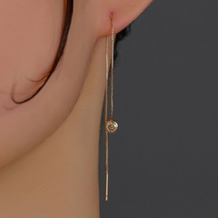 Fashion New Micro Inlaid Zircon Geometric Pendant Copper Earrings Eardrop Pairs