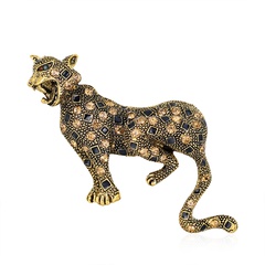 Fashion Cartoon  Animal Vintage Rhinestone Leopard Shaped Brooch