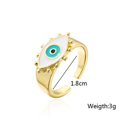 Retro 18K Gold Plating Oil Dripping Devils Eye Geometric Open Adjustable Ring Femalepicture9
