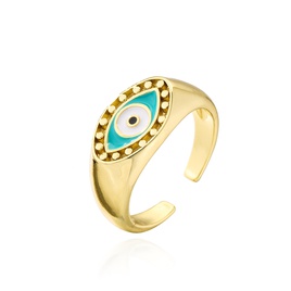Retro 18K Gold Plating Oil Dripping Devils Eye Geometric Open Adjustable Ring Femalepicture12