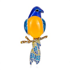 Fashion Cute Enamel Painting Oil Magpie Shaped Brooch Alloy