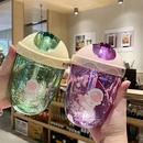 Astronaut niedlichen Kunststoff Doppels chicht Stroh Tasse kreative Geschenk Tasse groe Kapazitt Kinder Gleit abdeckung Wasser Tassepicture6