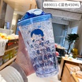 Cartoon Kunststoff Tasse Niedlichen Ausdruck Druck Bounce Tasse mit Stroh Mdchen Tumbler Ice Crushing Kinder Wasser Tassepicture13