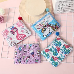 Fashion New Colorful Sequins Envelope Package Unicorn Cartoon Cute Clutch Fuzzy Ball Pendant