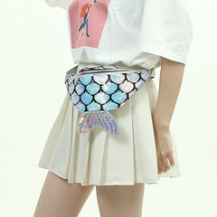 Women's New Fashion Sports Waist Bag Creative Sequins Fish Tail Shoulder Crossbody Bag