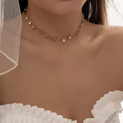 Mode Einfache Geometrische Sterne Handgemachte Metall Schlüsselbein Kette Halskette
