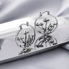 Personalized Retro Alloy Mushroom Simple Hollow Stereo Earrings