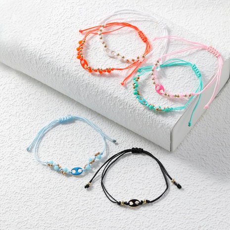 Mode Creative Dripping Huile Tissé perles Multi-Couleur Bracelet's discount tags