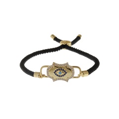 Fashion Copper Micro Inlaid Zircon Gold-Plated Devil's Eye Milan Rope Adjustable Bracelet