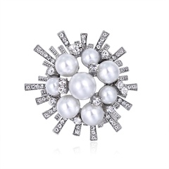 Accesorios de ropa broche en forma de girasol perla de diamantes de imitación de aleación de moda