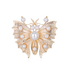 Bufanda hebilla nueva forma de mariposa broche incrustación perla Ropa Accesorios al por mayor