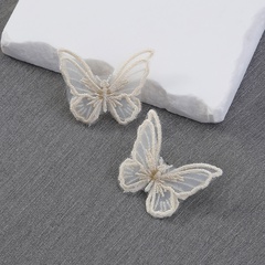 Women's Fashion White Butterfly Geometric Alloy Stud Earrings 