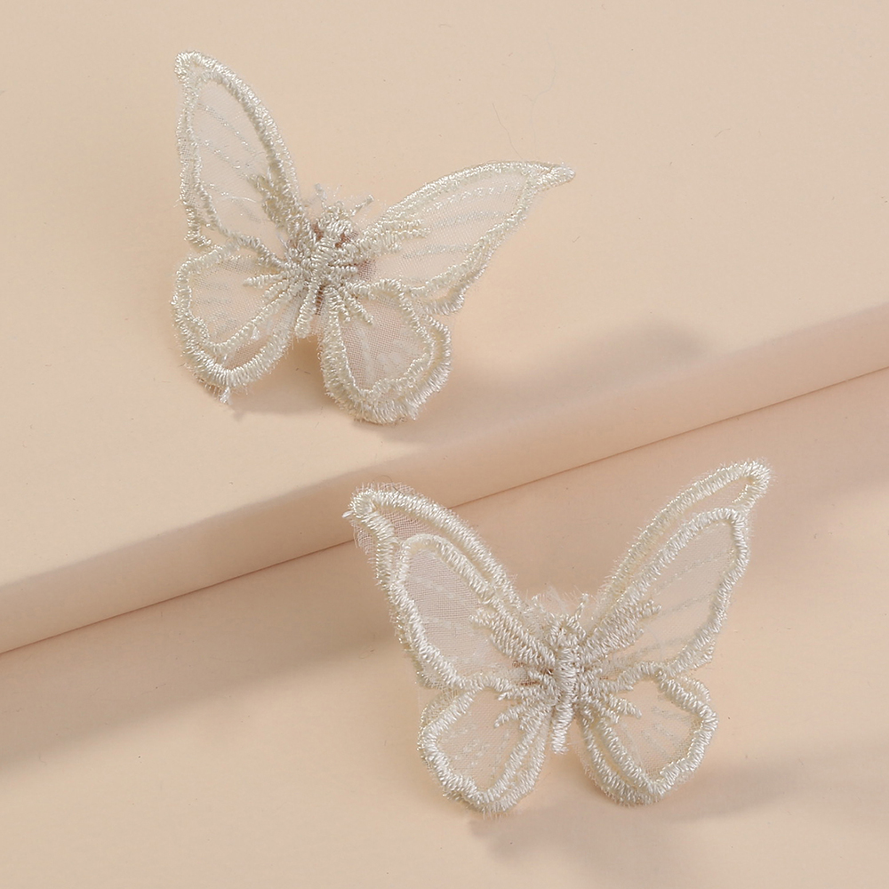 Womens Fashion White Butterfly Geometric Alloy Stud Earrings picture3