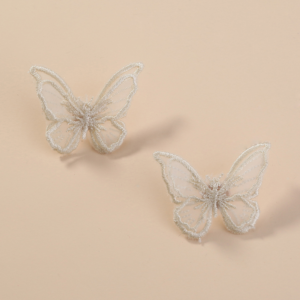 Womens Fashion White Butterfly Geometric Alloy Stud Earrings picture6