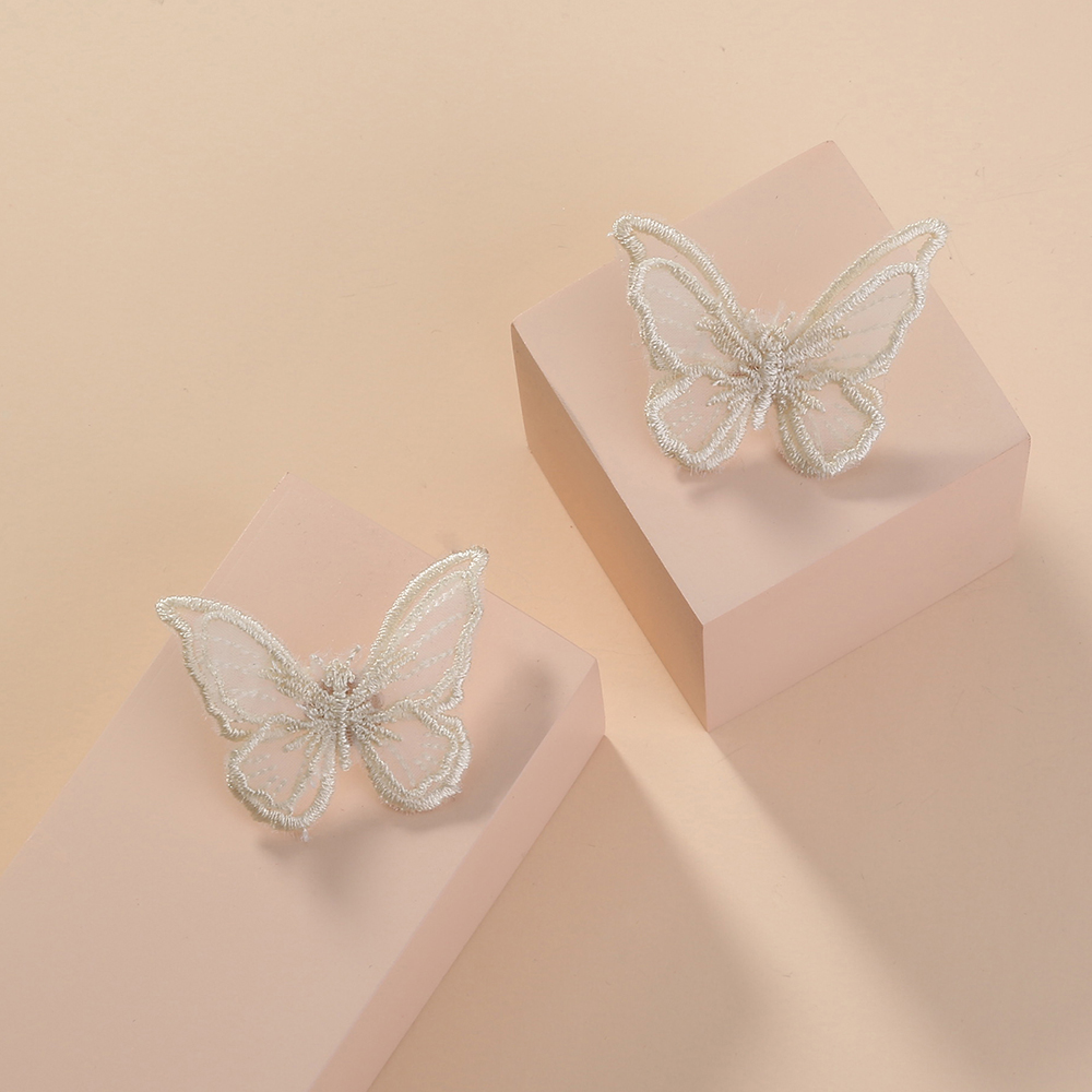 Womens Fashion White Butterfly Geometric Alloy Stud Earrings picture7