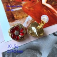 vintage flowers shaped gemstone folding retro pearl earrings brooch wholesalepicture22