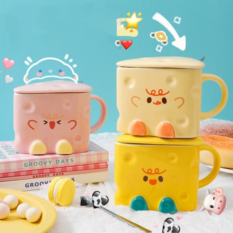 Cute Cheese Mug Ceramic Water Cup geometric cups's discount tags