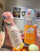 Fufu Hund Frhling Verschluss Kunststoff Wasser Tasse Mdchen Student Tragbare DropBestndig Tassepicture4