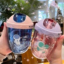 Astronaut niedlichen Kunststoff Doppels chicht Stroh Tasse kreative Geschenk Tasse groe Kapazitt Kinder Gleit abdeckung Wasser Tassepicture8