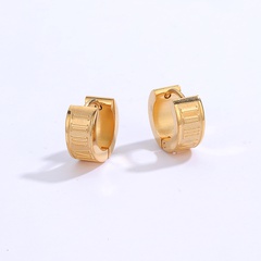 Fashion New Stainless Steel Plating 18K Gold Circle Earrings