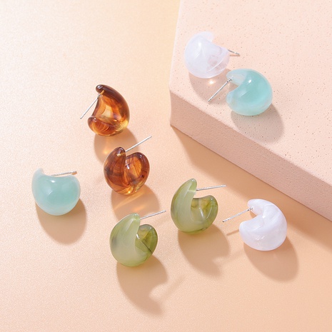 Fashion New Retro Simple Drop-Shaped Resin Stud Earrings Women's discount tags