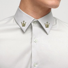 Fashion Crown Shaped Small Collar Pin Men's Suit Brooch Corsage