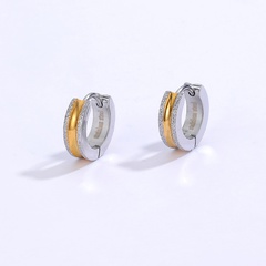 Fashion Stainless Steel Electroplating 18K gold contrast color Earrings
