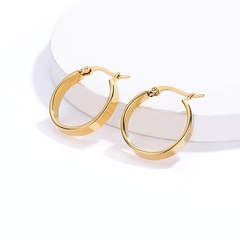 simple golden Stainless Steel Plated 18K Gold hoop Earrings