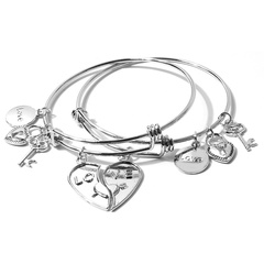 Mode Ornement Simple et Réglable En Forme de Coeur Cadeau du Jour de Valentine Verrouillage Bracelet