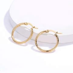 New Fashion Small Simple Stainless Steel Plating 18K Gold Earring
