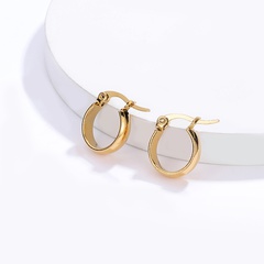 Fashion Small Simple Geometric Plating 18K Gold  Stainless Steel Earring