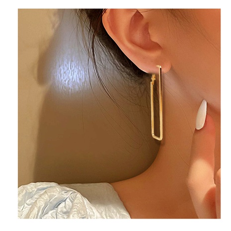 Fashion Geometry Square Shaped Alloy Hollow Earring Female 's discount tags
