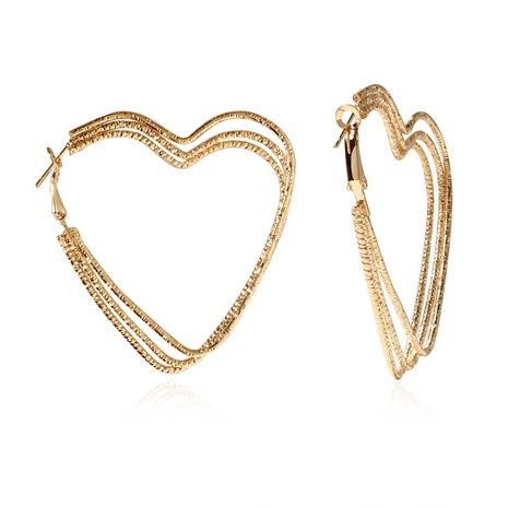 Fashion Geometry Heart Simple Long Multi-Layer Hollow Earrings Female's discount tags