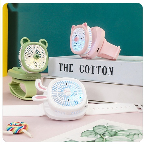 Children's Portable USB Rechargeable Watch Fan Cartoon Wristband Cute Three-Speed Speed Control Mini Handheld Gift Fan's discount tags