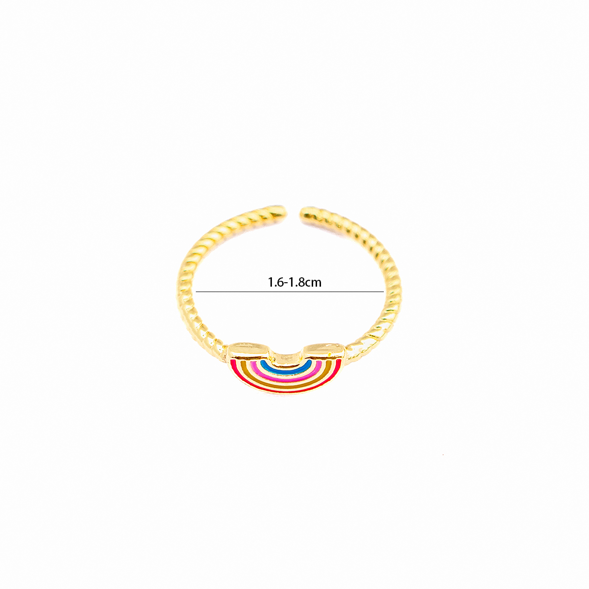 Mode Candy Farbe ffnung berzogene 18K Gold Regenbogen Kupfer Ringpicture3