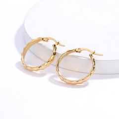 Fashion Simple Geometric Plating 18K Gold Stainless Steel Earring