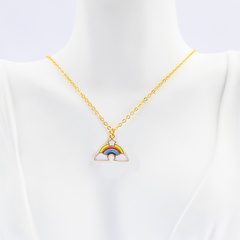 2022 neue Mode Vergoldet 18K Gold Regenbogen Kupfer Halskette Ein Stück