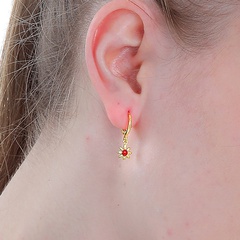 Klassische Einfache Art Und Weise Blume Überzogene Bling Gold Kupfer Ohrringe