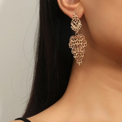 Fashion Simple Geometric Hollow Geometric Carved Gold Alloy Earrings
