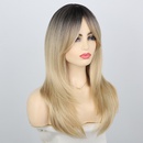 Noir au Blond Ombre Femmes Perruque avec Une Frange Longueur Moyenne Synthtique Couches Naturel Perruque De Cheveuxpicture12