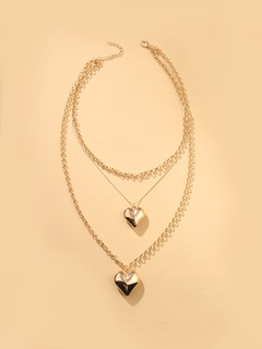 European and American cross-border fashion jewelry love pendant multi-layer necklace female personality creative ins wind collarbone chain female