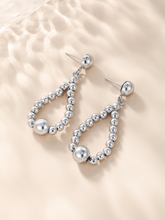 Glossy Water Drop Beads Cold Wind All-match Earrings