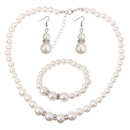 Sweet Rhinestone Pearl Necklace Bracelet Earring Setpicture8