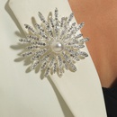 Fashion Double Rhinestone Pearl Flower Alloy Broochpicture11